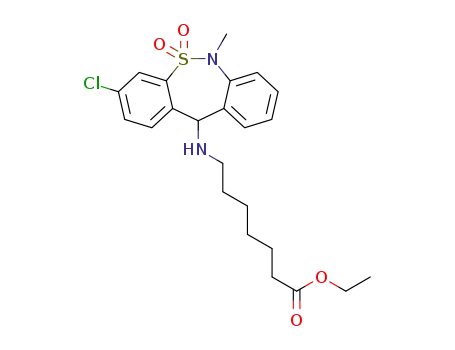 ethyl 7-((3-chloro-6-methyl-5,5-dioxido-6,11-dihydrodibenzo[c,f][1,2]thiazepin-11-yl)amino)heptanoate