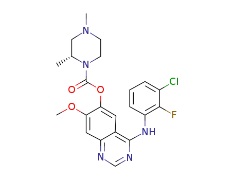 (R)-4-((3-chloro-2-fluorophenyl)amino)-7-methoxyquinazolin-6-yl-2,4-dimethylpiperazinyl-1-carboxylic acid ester